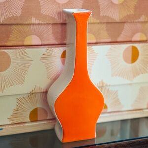 Modern retro orange ceramic vase